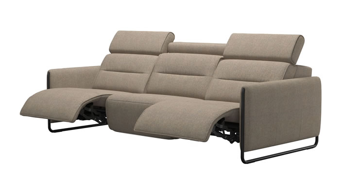 Stressless Emily 3 Seater Power Sofa in Clover Funghi Fabric